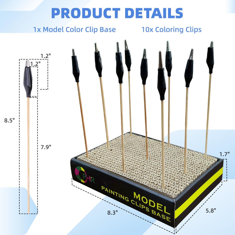 OPHIR حامل قاعدة كليب لون موديل OPHIR مع 10 كليبات تلوين لهواية الرش DIY الرسم - Image 5